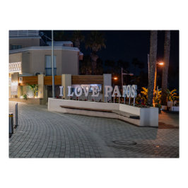 Póster Eu amo o sinal de Pafos à noite