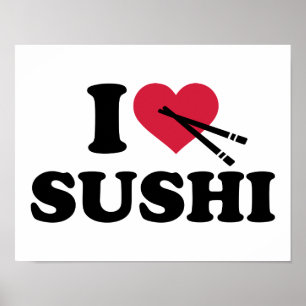 Póster Eu amo o sushi