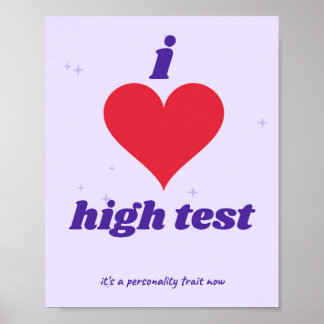 Poster Eu Amo o Teste Alto Cartaz de Academia Engraçado