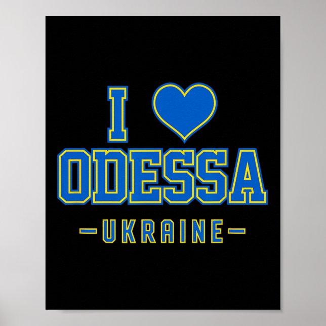 Poster Eu amo Odessa Ucrânia (Frente)