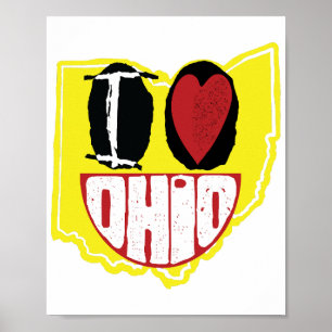 Poster Eu Amo Ohio Sorrindo De Rosto Feliz