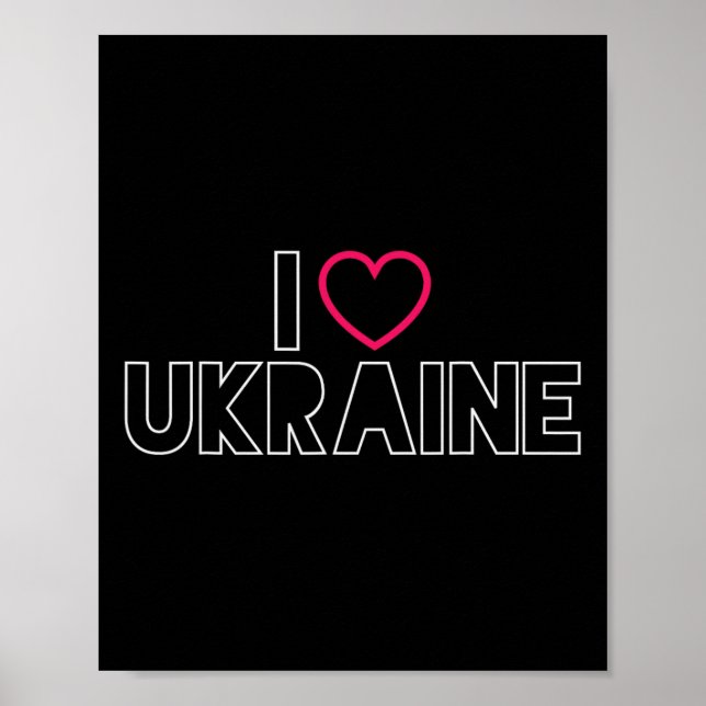 Poster Eu Amo Orgulho Ucraniano Amor Byltico Coração H (Frente)
