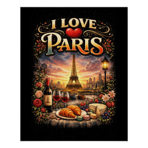 Póster Eu Amo Paris