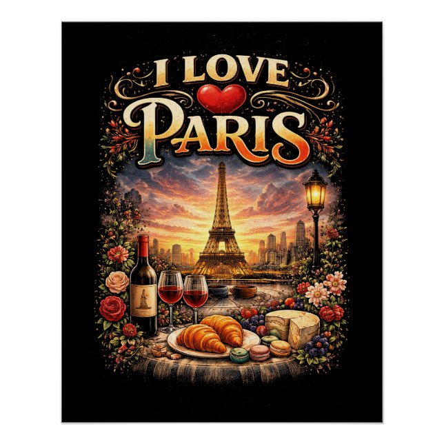 Póster Eu Amo Paris (Frente)