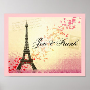 Poster Eu amo Paris na primavera