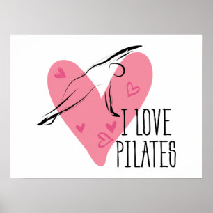 Poster EU AMO PILATAS e Pilates Pose