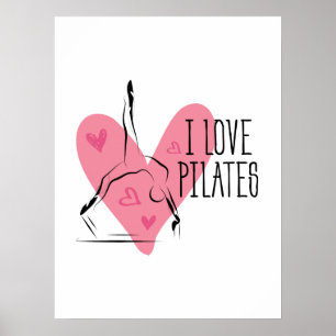 Poster EU AMO PILATAS Pilates Pose on Reformer