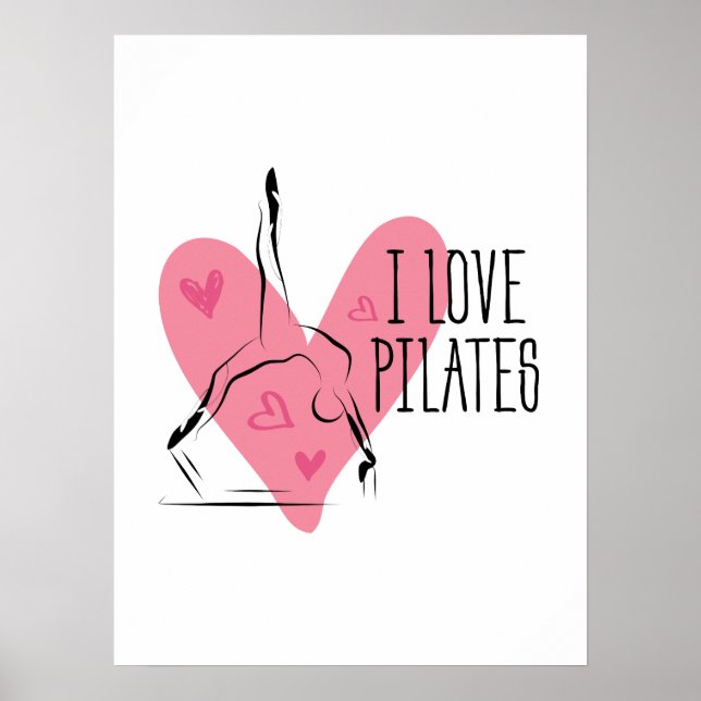 Poster EU AMO PILATAS Pilates Pose on Reformer (Frente)