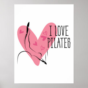 Poster EU AMO PILATAS Pilates Pose on Reformer