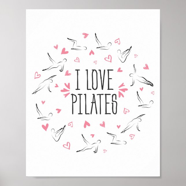 Poster EU AMO PILATES Pilatos Possui em forma de círculo (Frente)