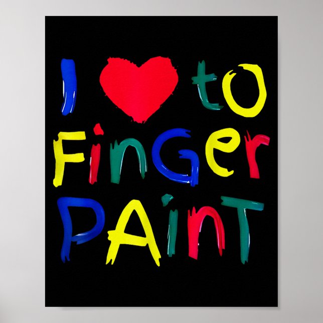 Poster Eu amo pintura a dedo eu estou pintando casal fofo (Frente)