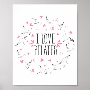Poster EU AMO poses de PILATES Pilates na forma de um