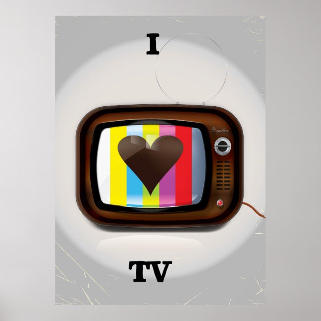 Póster Eu amo pôster de desenho animado na TV (Frente)