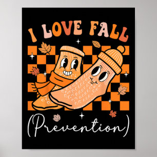 Poster Eu Amo Prevenção de Quedas Terapia Física de Queda