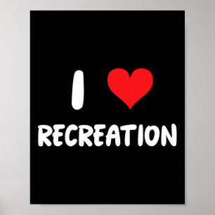Poster Eu Amo Recreação - Coração Atividades Esportivas a