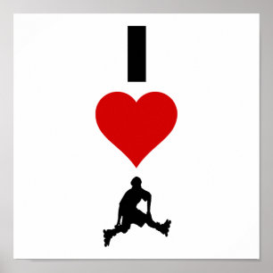 Póster Eu amo Rollerblading (vertical)