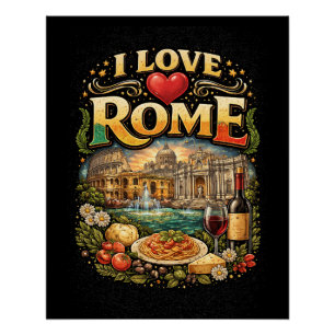 Póster Eu Amo Roma