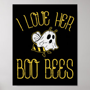 Poster Eu Amo Seus Casais De Abelhas De Boo Halloween Cos