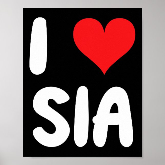 Poster Eu Amo Sia - Coração (Frente)