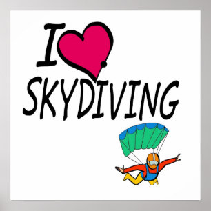 Póster Eu amo Skydiving