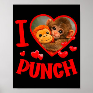 Poster Eu amo soco macaco bebê fofo soco