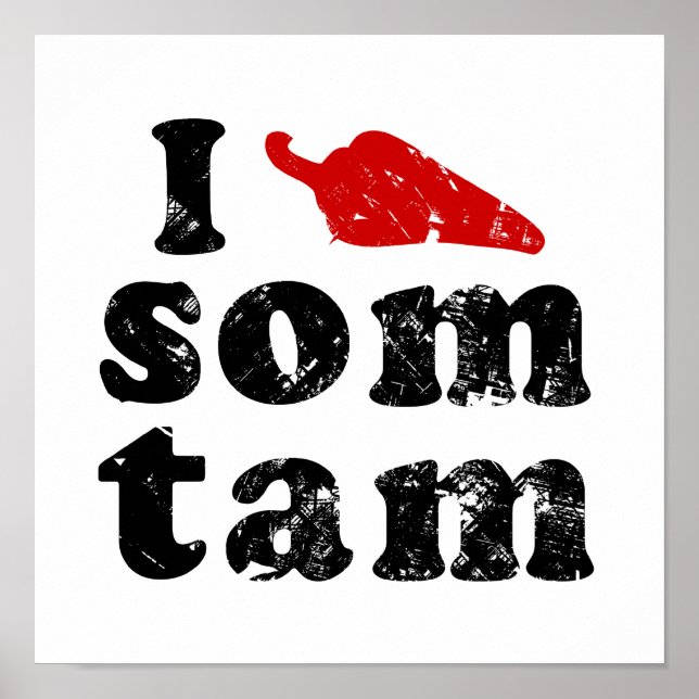 Poster Eu Amo Som Tam ☐ Comida Tailandesa Isan Lao (Frente)