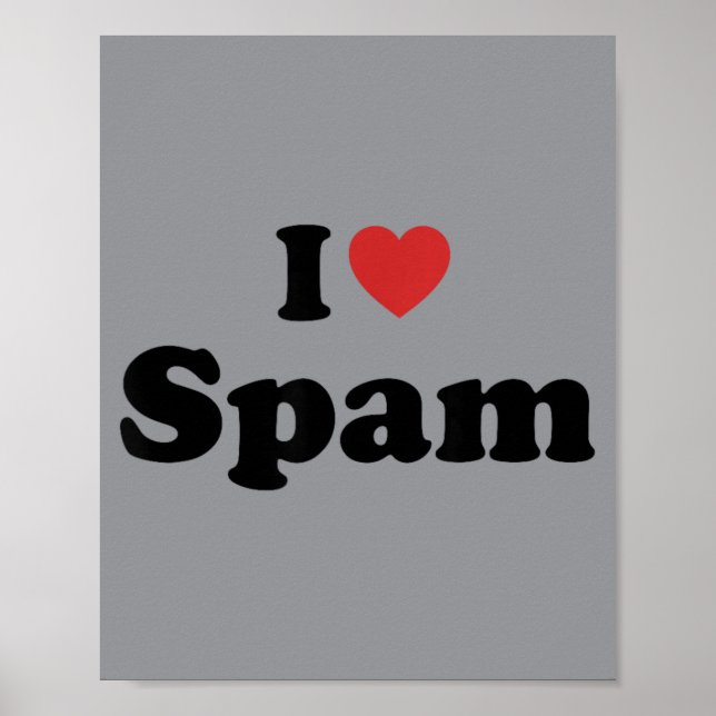 Poster Eu Amo Spam Humor Divertido Retro (Frente)