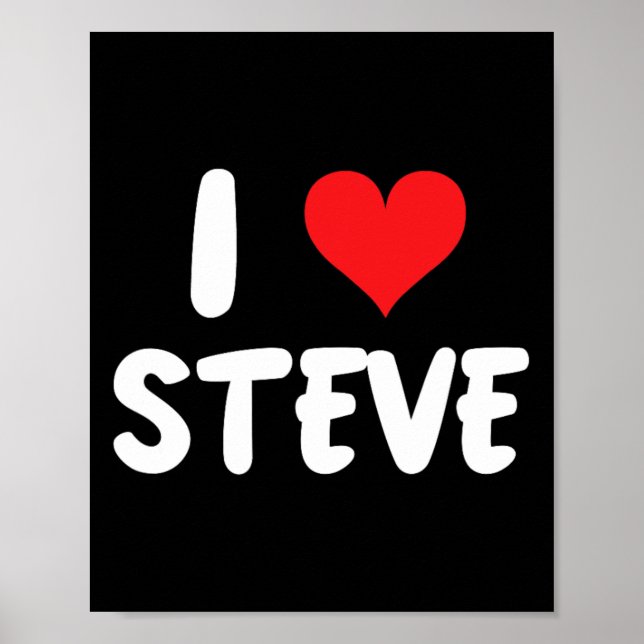 Poster Eu Amo Steve - Coração - Nome  (Frente)
