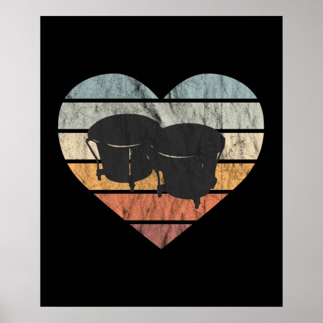 Poster Eu Amo Tambores Cubanos De Bongo (Frente)