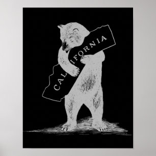 Póster Eu Amo-Te Califórnia — Preto e Prata