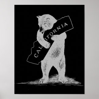 Póster Eu Amo-Te Califórnia — Preto e Prata