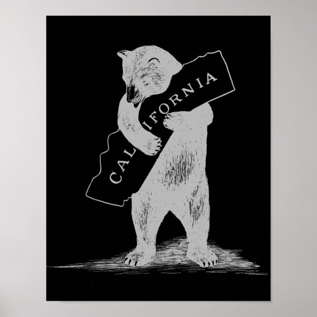 Póster Eu Amo-Te Califórnia — Preto e Prata (Frente)
