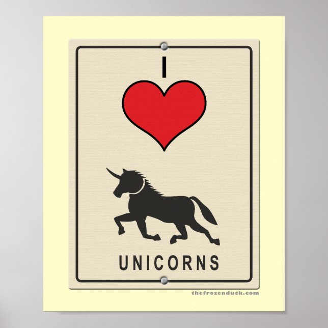 Póster Eu Amo Unicórnios (Frente)