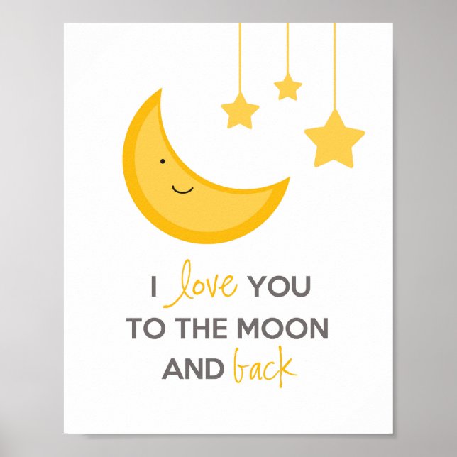 Poster Eu Amo Você Até a Lua e de Volta (Arte de Parede p (Frente)