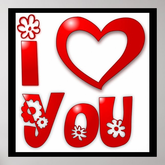 POSTER "EU AMO VOCÊ" FLORES CULOVAS (Frente)