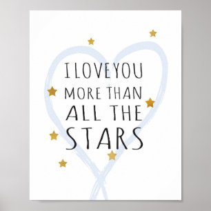 Póster Eu amo você mais do que todas as estrelas - Impres