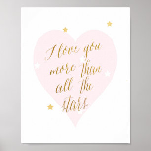Póster Eu amo você mais do que todas as estrelas - Impres