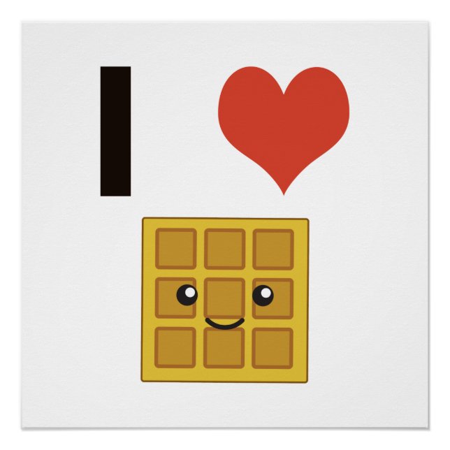 Póster Eu amo waffles (Frente)