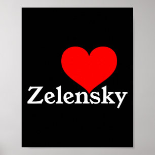 Poster Eu Amo Zelensky Ucrânia Presidente Volodymyr Amor