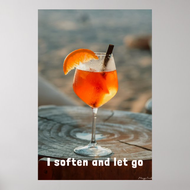Poster Eu Amoleço e Deixo Ir: Arte Spritz da Hora Dourada (Frente)