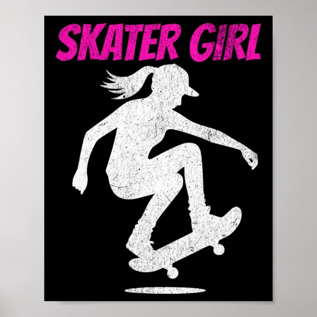 Poster Eu Ando De Skate Como Uma Garota Skate Skateboard  (Frente)
