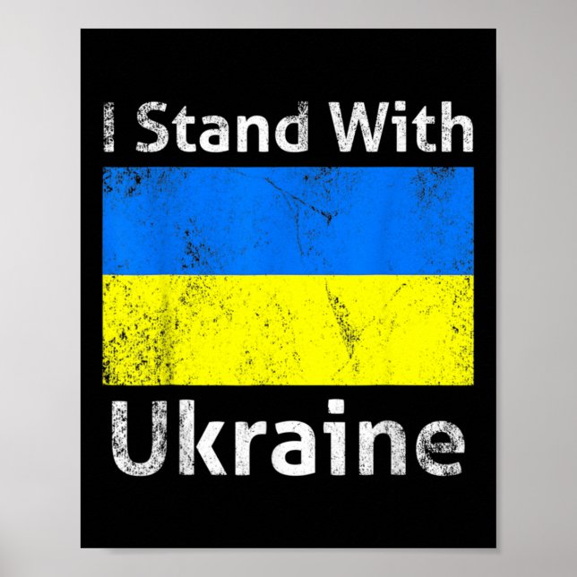 Poster Eu Apoio A Bandeira Da Ucrânia Apoio Gratuito Libe (Frente)