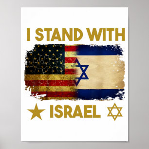 Poster Eu Apoio a Camiseta de Israel Eu Apoio a Israel Am