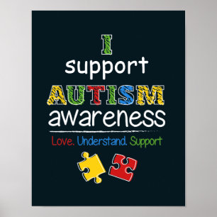 Poster Eu apoio a conscientização do autismo Quebra-cabeç