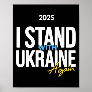 Poster Eu Apoio a Ucrânia 2025 Camisas Bandeira Ucraniana