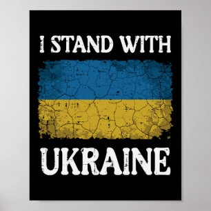 Poster Eu Apoio a Ucrânia Bandeira Aflita Apoio Mulheres