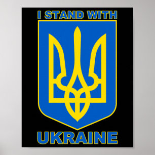 Poster Eu Apoio a Ucrânia Bandeira Ucraniana 