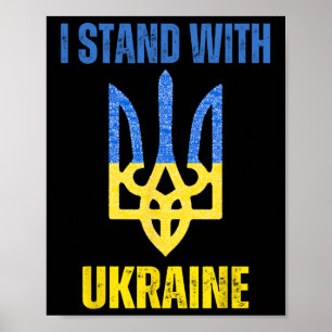 Poster Eu Apoio a Ucrânia Bandeira Ucraniana Slava 