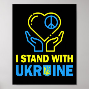 Poster Eu Apoio a Ucrânia Camisas da Bandeira Ucraniana U