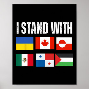 Poster Eu Apoio a Ucrânia Canadá Groenlândia México Panam